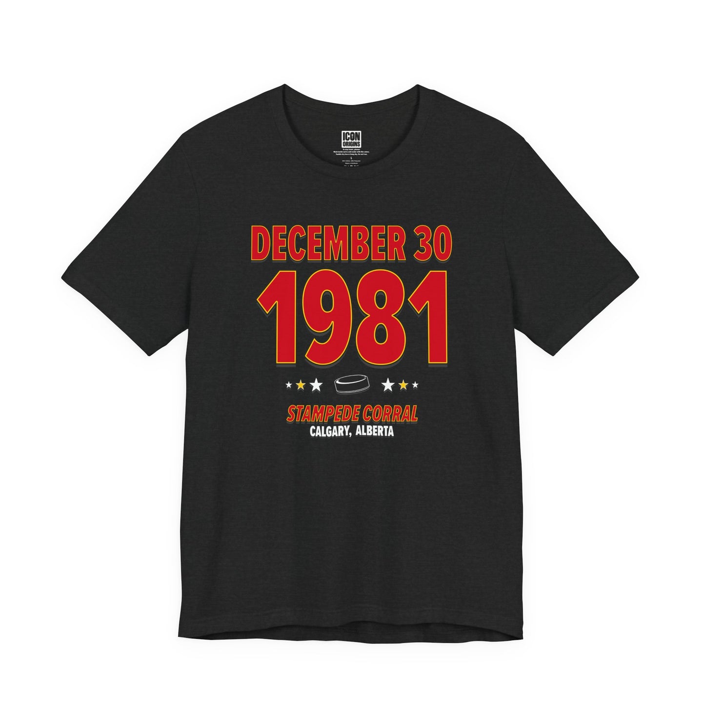 Calgary Hockey – December 30, 1981 – Origin Tee (Black & White)