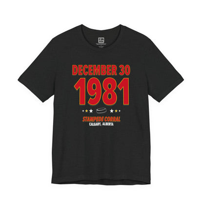Calgary Hockey – December 30, 1981 – Origin Tee (Black & White)