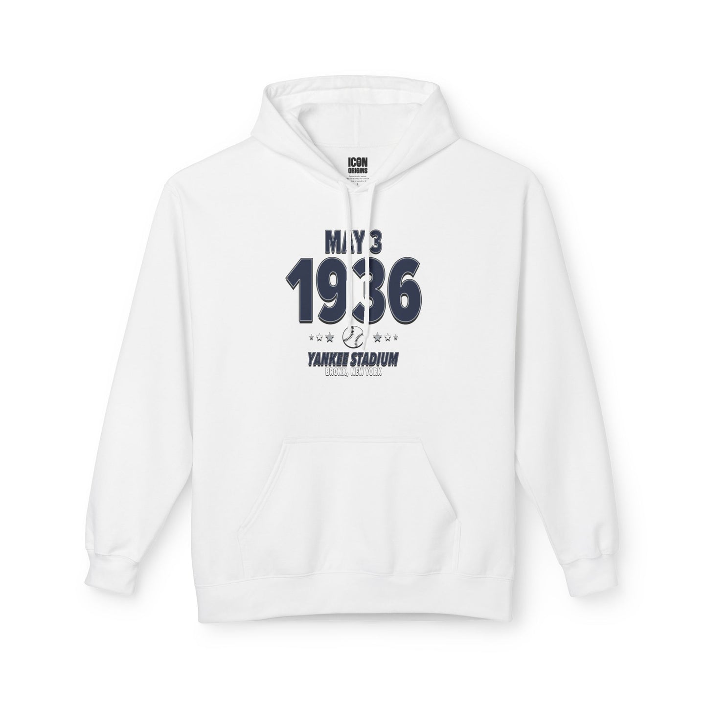 New York Baseball – May 3, 1936 – Hoodie (Black & White)