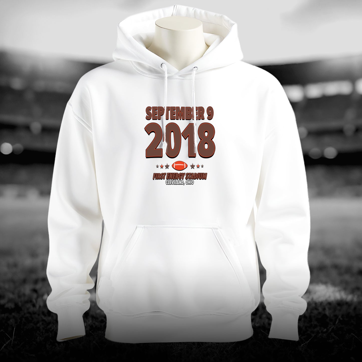 Cleveland Football – September 9, 2018 – Hoodie (Black & White)
