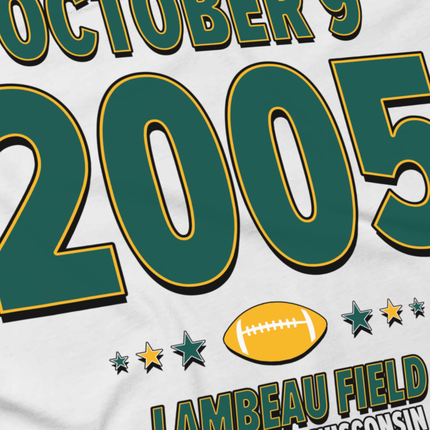 Green Bay Football – October 9, 2005 – Origin Tee (Black & White)
