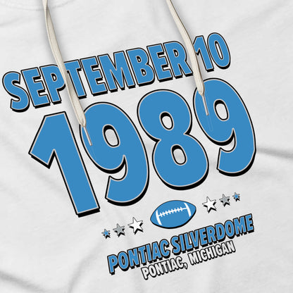Detroit Football – September 10, 1989 – Hoodie (Black & White)