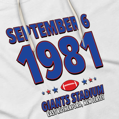 New York Football – September 6, 1981 – Hoodie (Black & White)