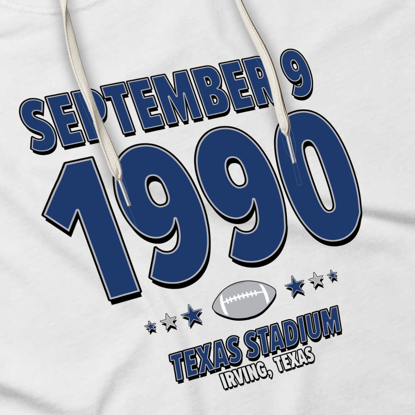 Dallas Football – September 9, 1990 – Hoodie (Black & White)