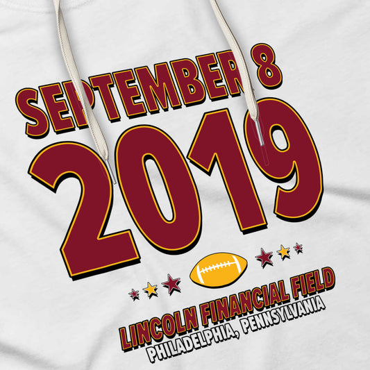 Washington Football – September 8, 2019 – Hoodie (Black & White)