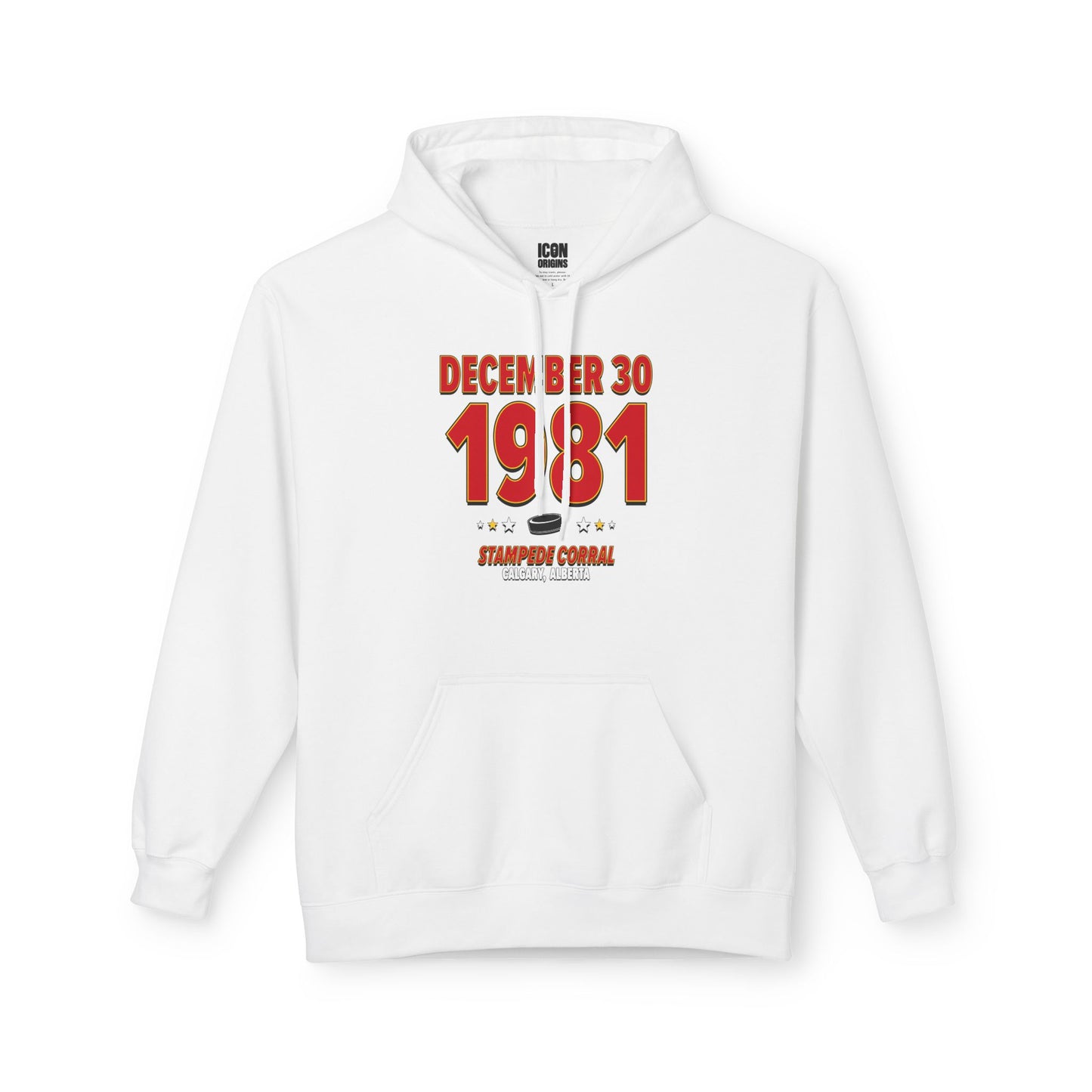 Calgary Hockey – December 30, 1981 – Hoodie (Black & White)