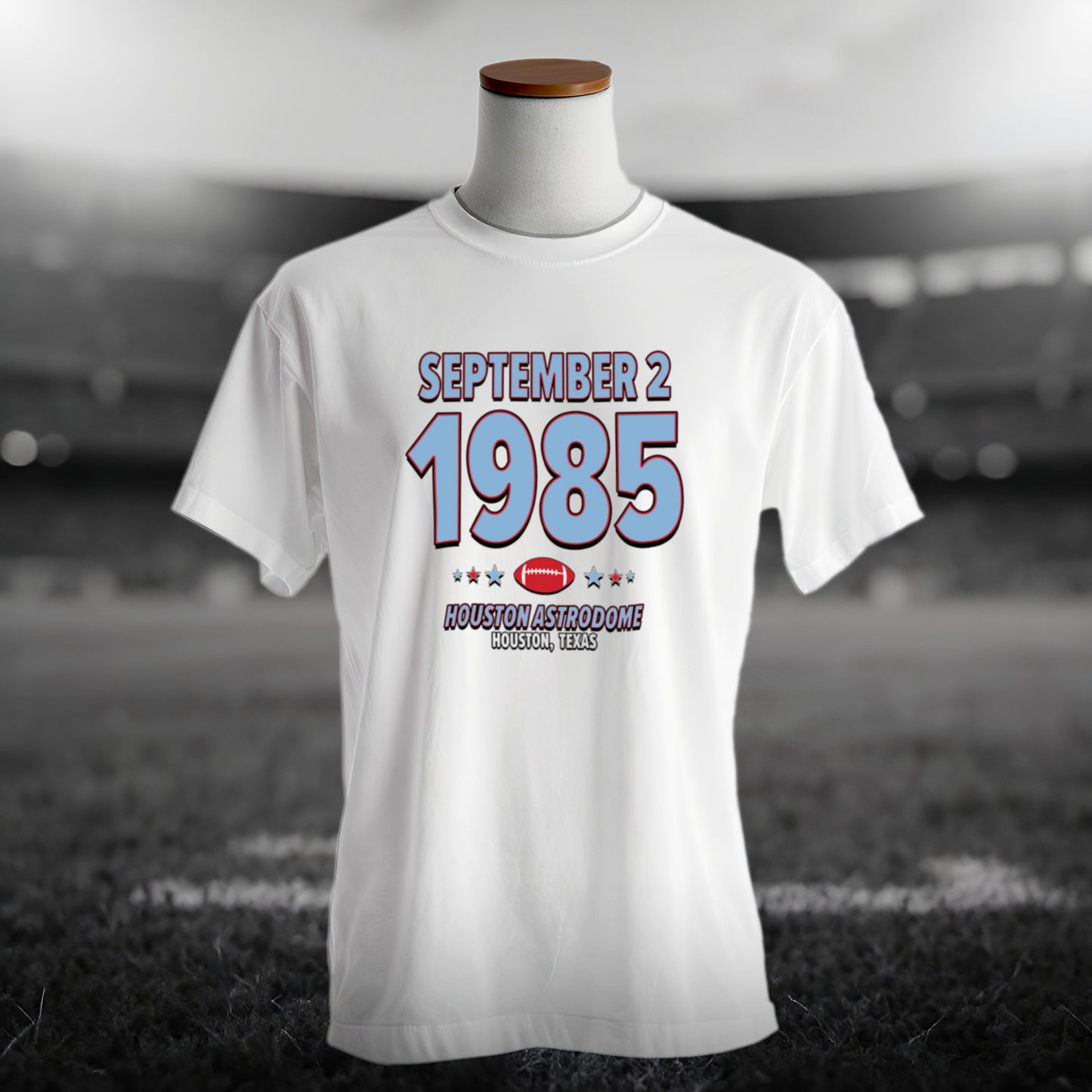 Houston Football – September 2, 1985 – Origin Tee (Black & White)