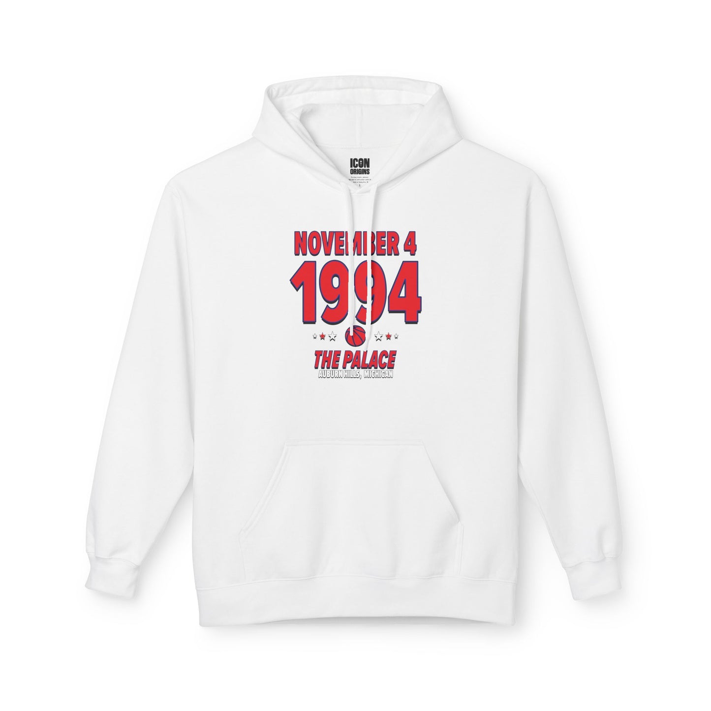 Detroit Basketball – November 4, 1994 – Hoodie (Black & White)