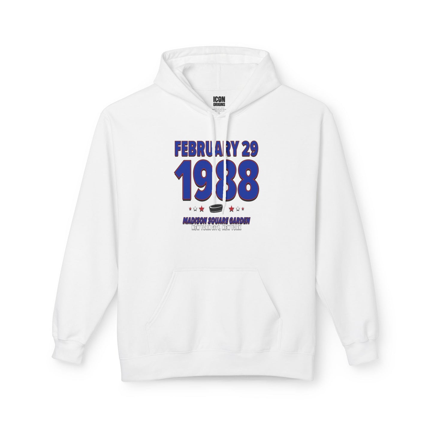 New York Hockey – February 29, 1988 – Hoodie (Black & White)