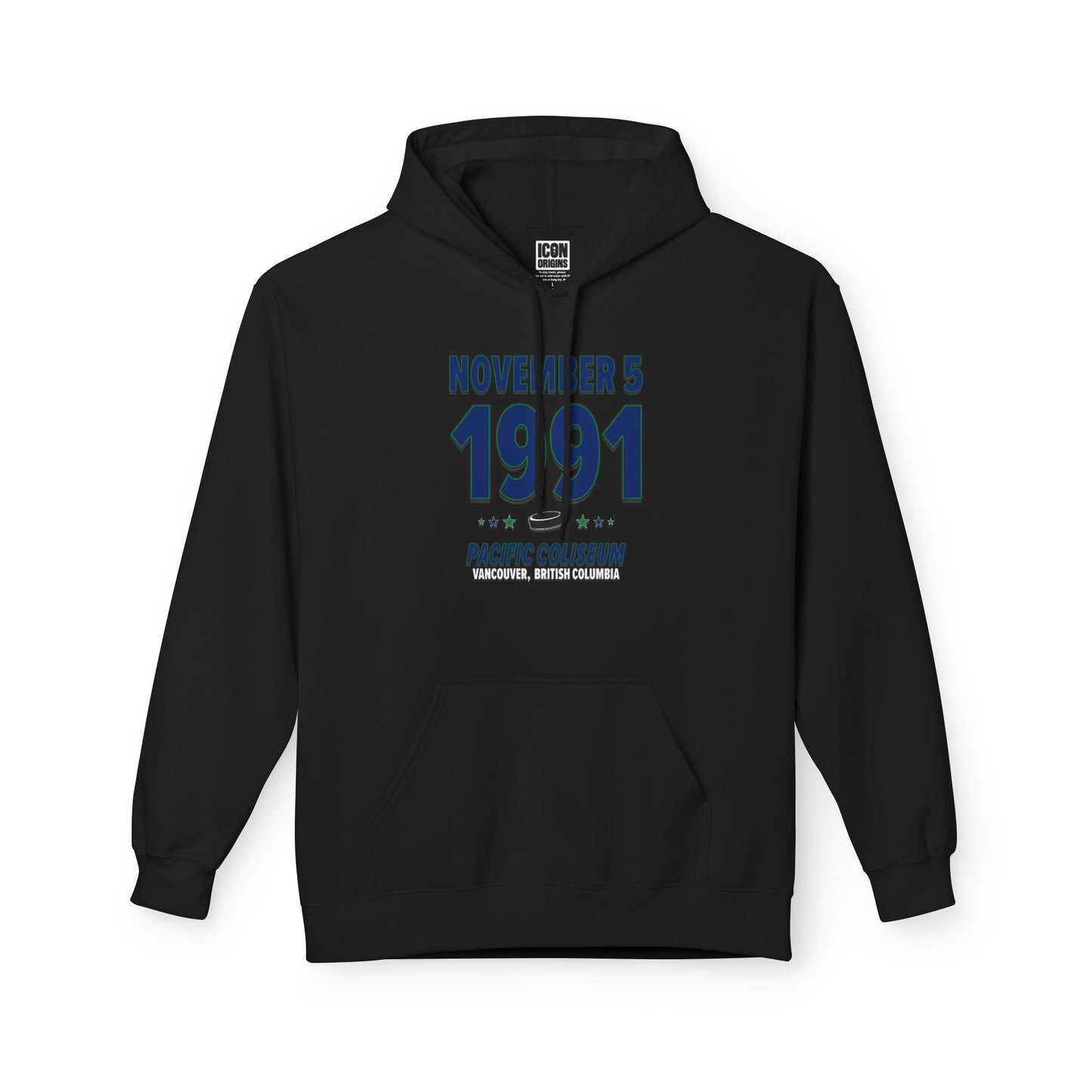 Vancouver Hockey – September 5, 1991 – Hoodie (Black & White)