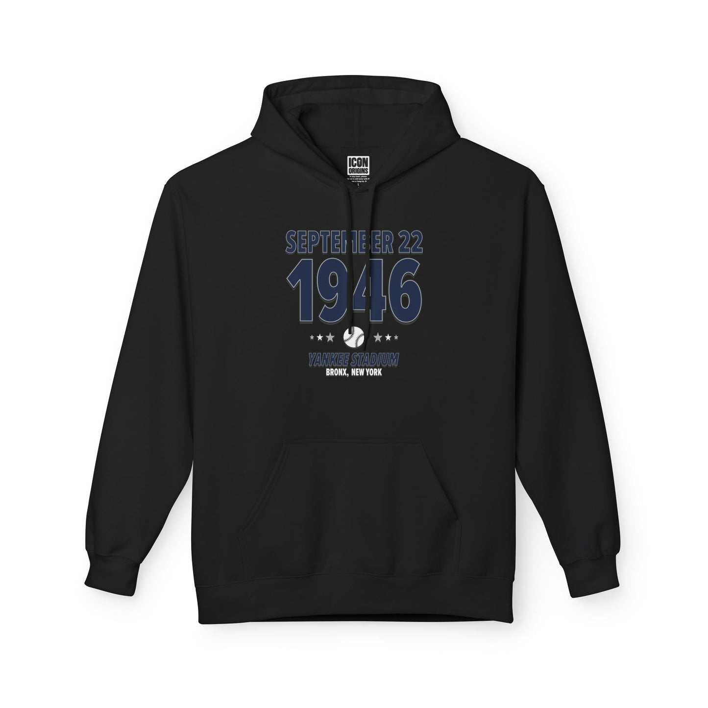 New York Baseball – September 22, 1946 – Hoodie (Black & White)