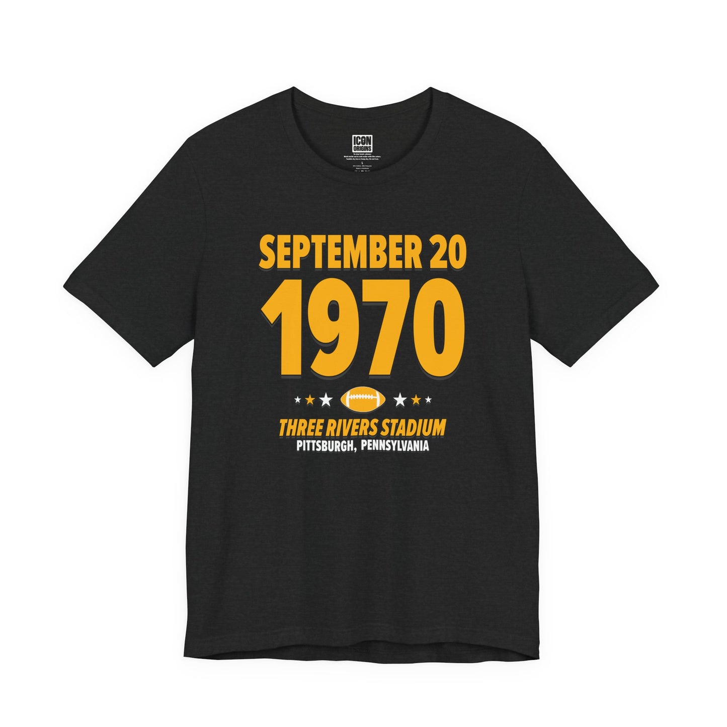 Pittsburgh Football – September 20, 1970 – Origin Tee (Black & White)