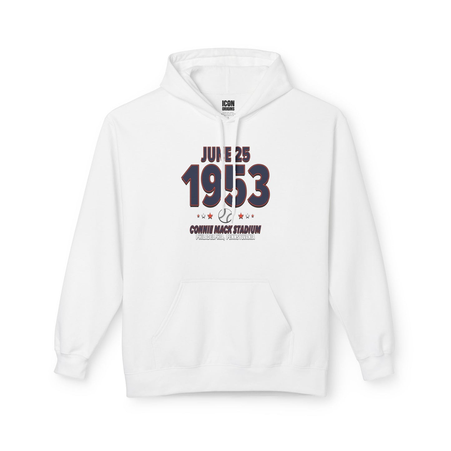 Detroit Baseball – June 25, 1953 – Hoodie (Black & White)