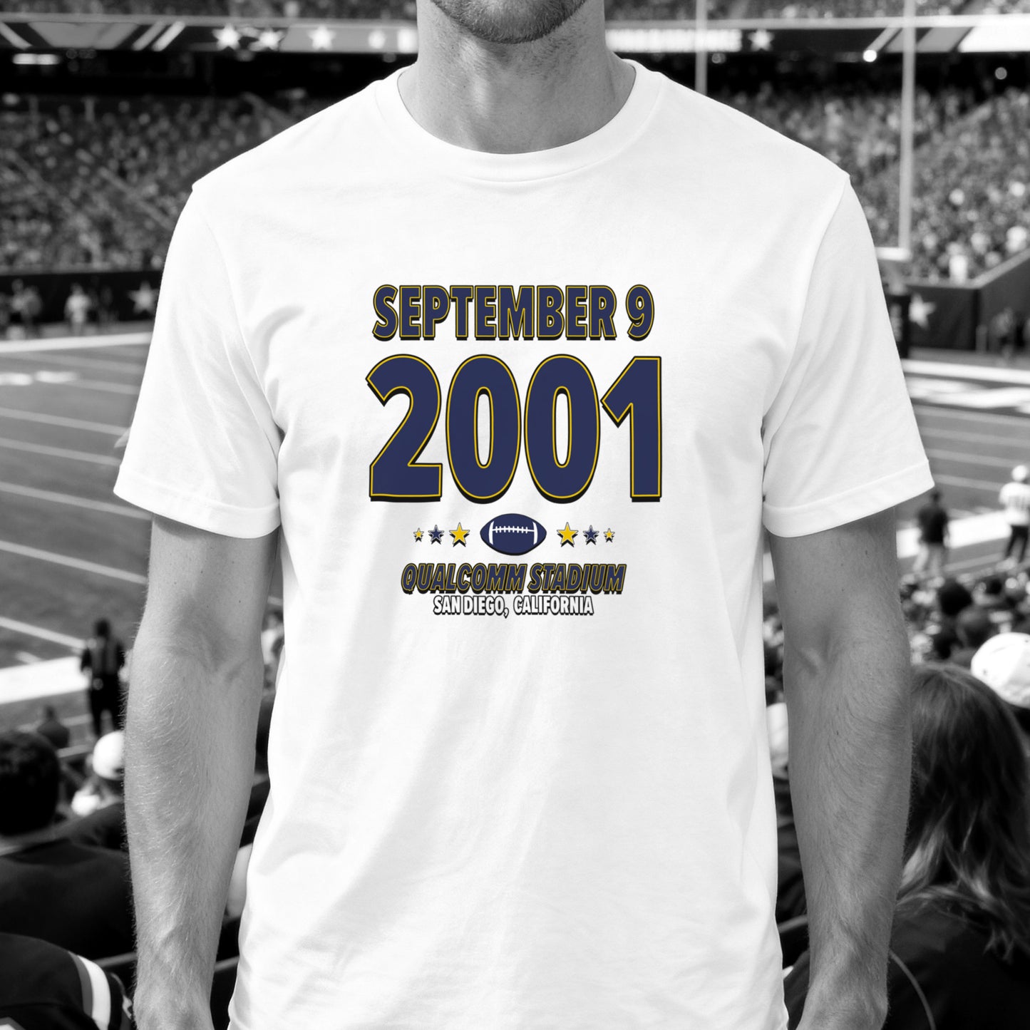 San Diego Football – September 9, 2001 – Origin Tee (Black & White)