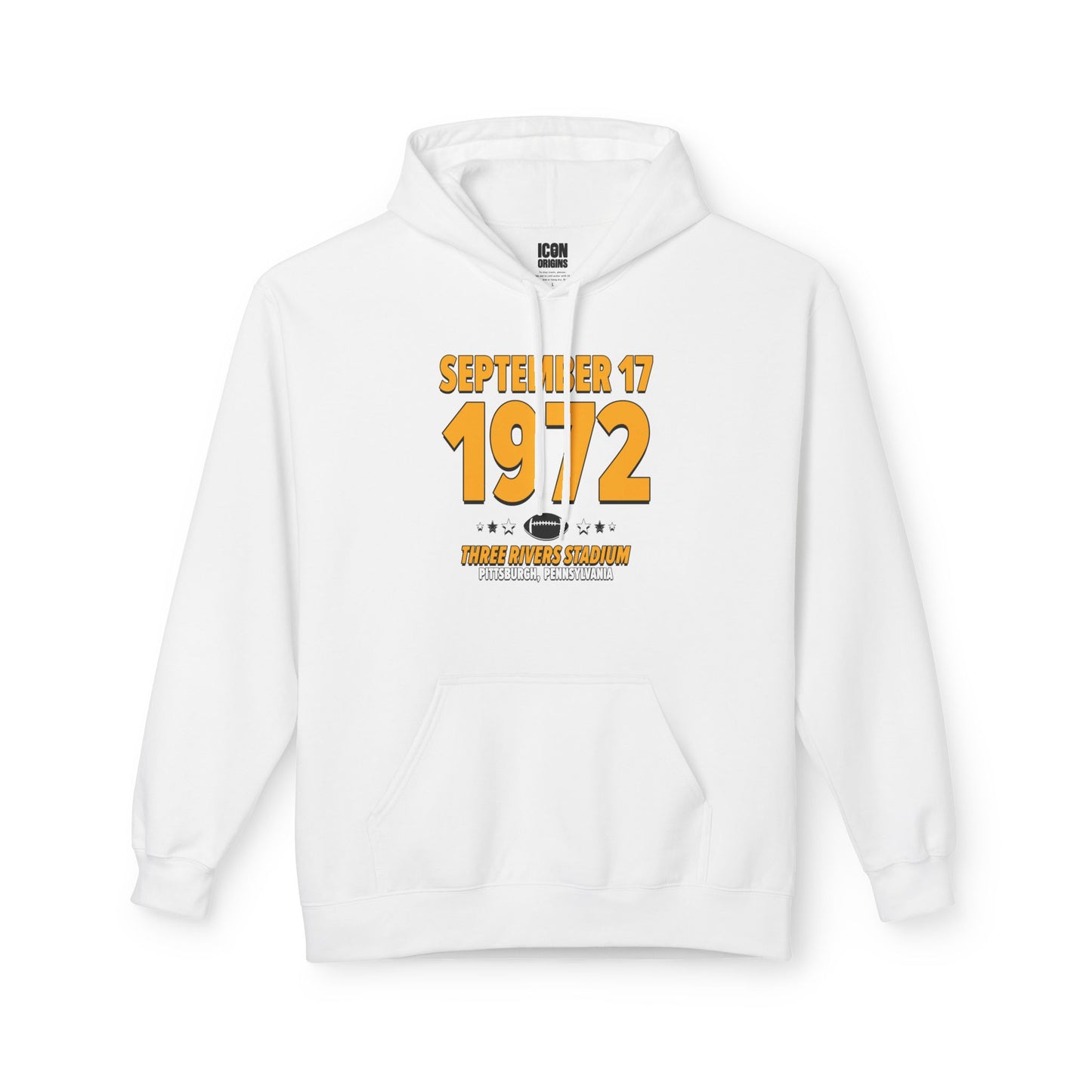 Pittsburgh Football – September 17, 1972 – Hoodie (Black & White)