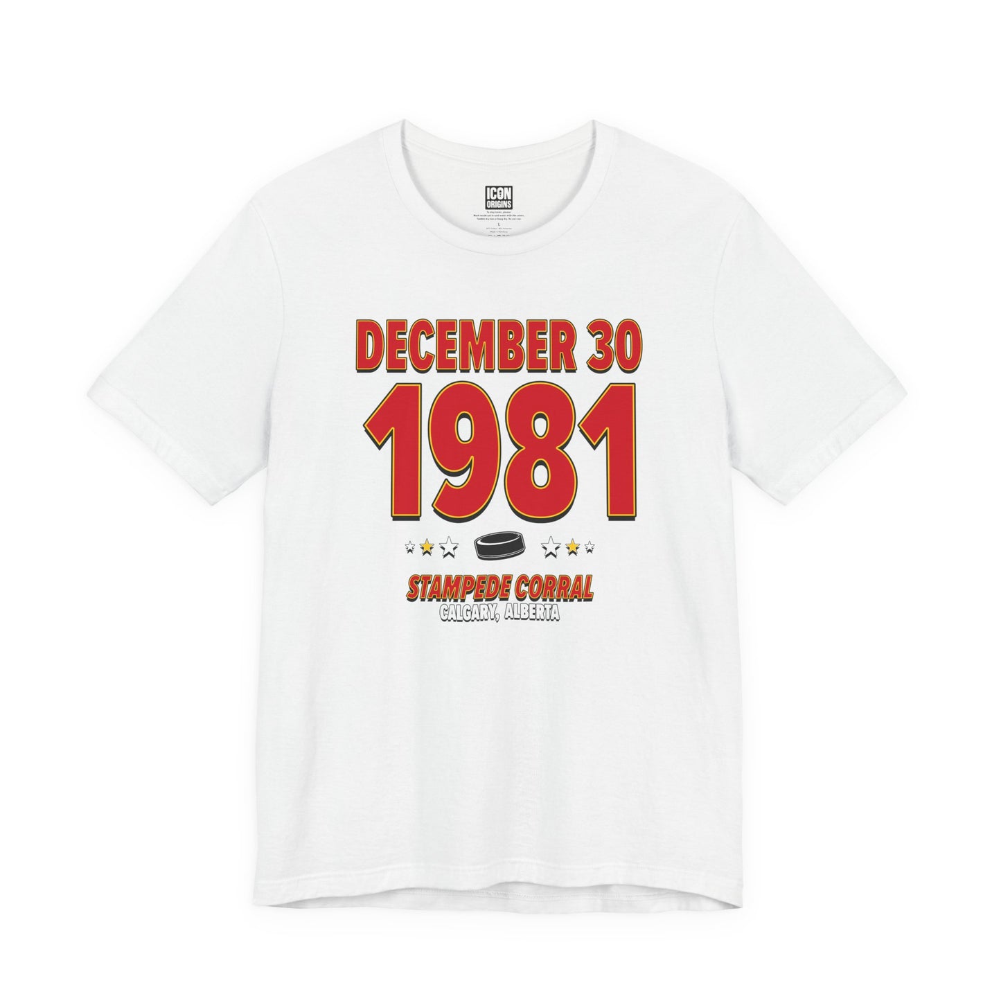 Calgary Hockey – December 30, 1981 – Origin Tee (Black & White)