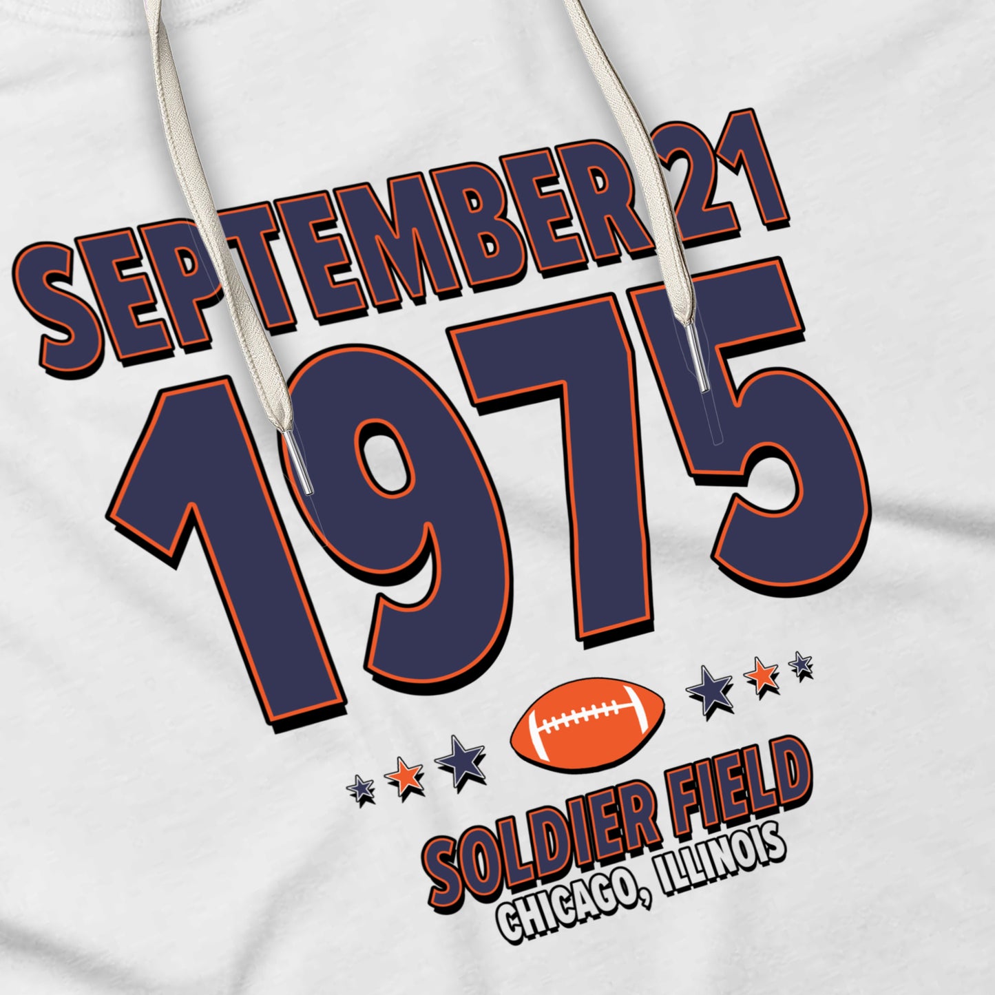 Chicago Football – September 21, 1975 – Hoodie (Black & White)