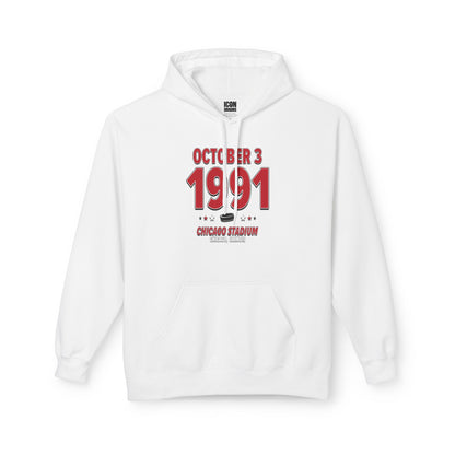 Detroit Hockey – October 3, 1991 – Hoodie (Black & White)