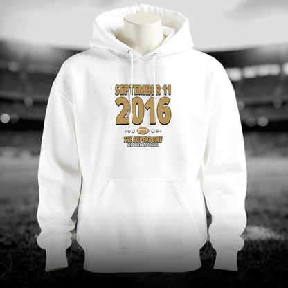 New Orleans Football – September 11, 2016 – Hoodie (Black & White)