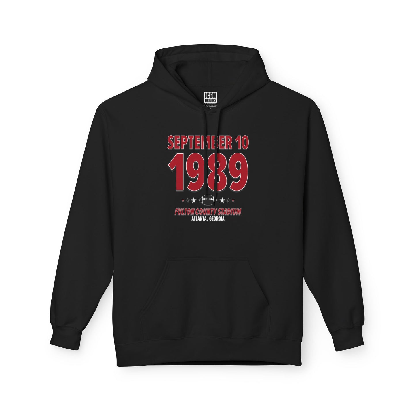 Atlanta Football – September 10, 1989 – Hoodie (Black & White)
