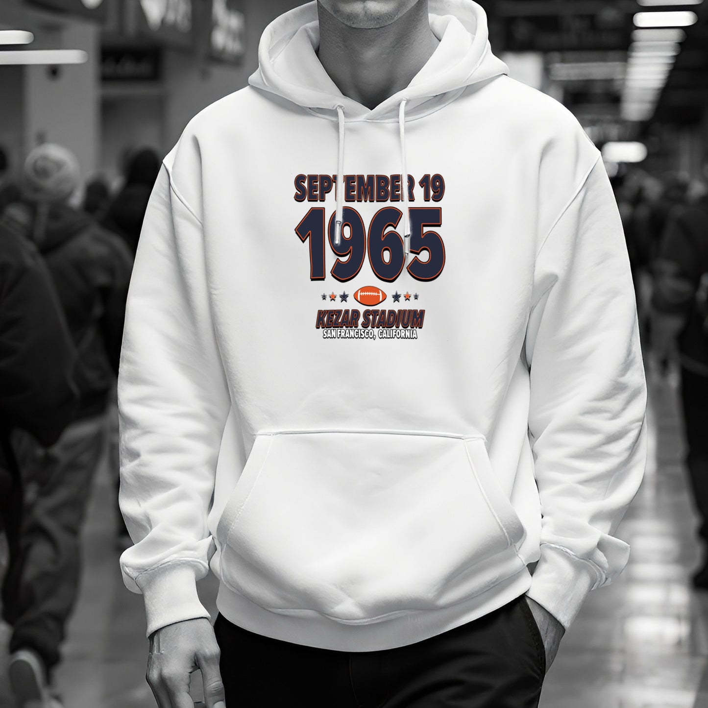 Chicago Football – September 19, 1965 – Hoodie (Black & White)