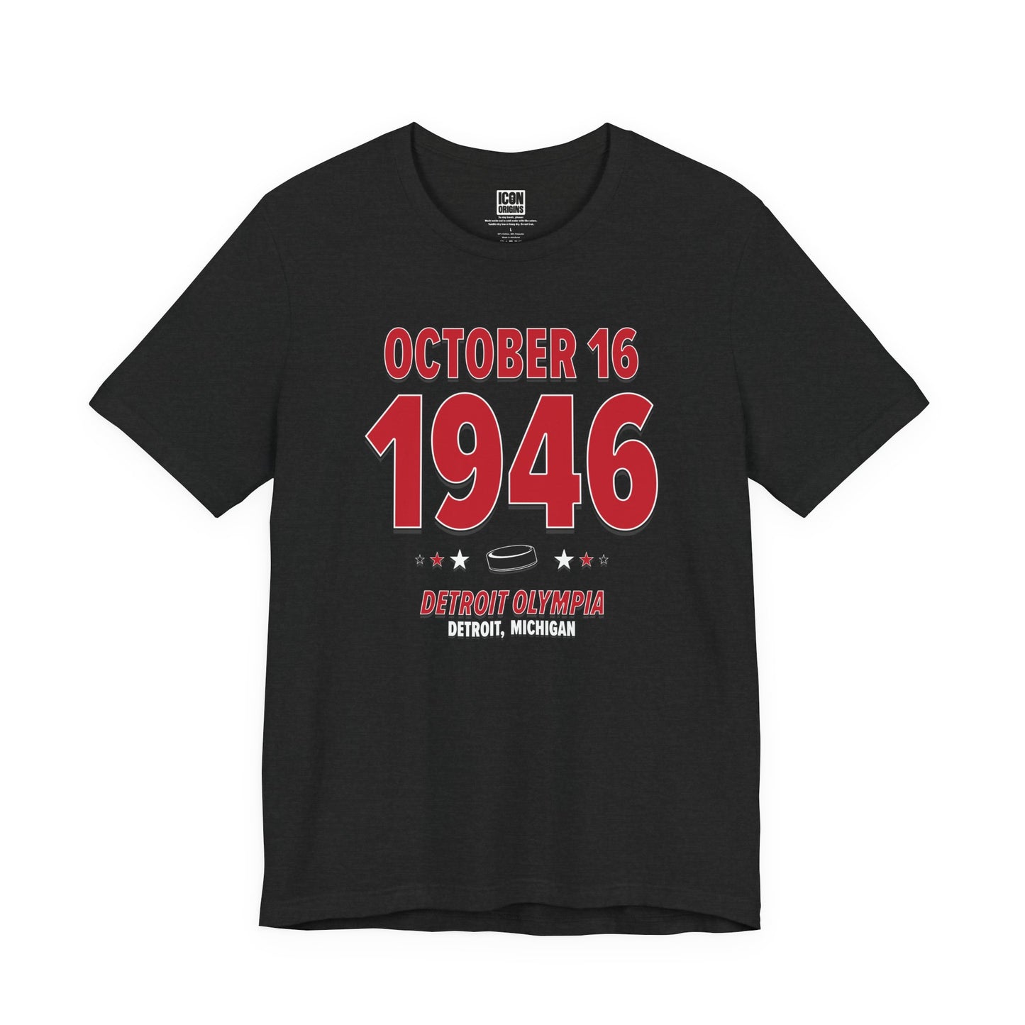 Detroit Hockey – October 16, 1946 – Origin Tee (Black & White)