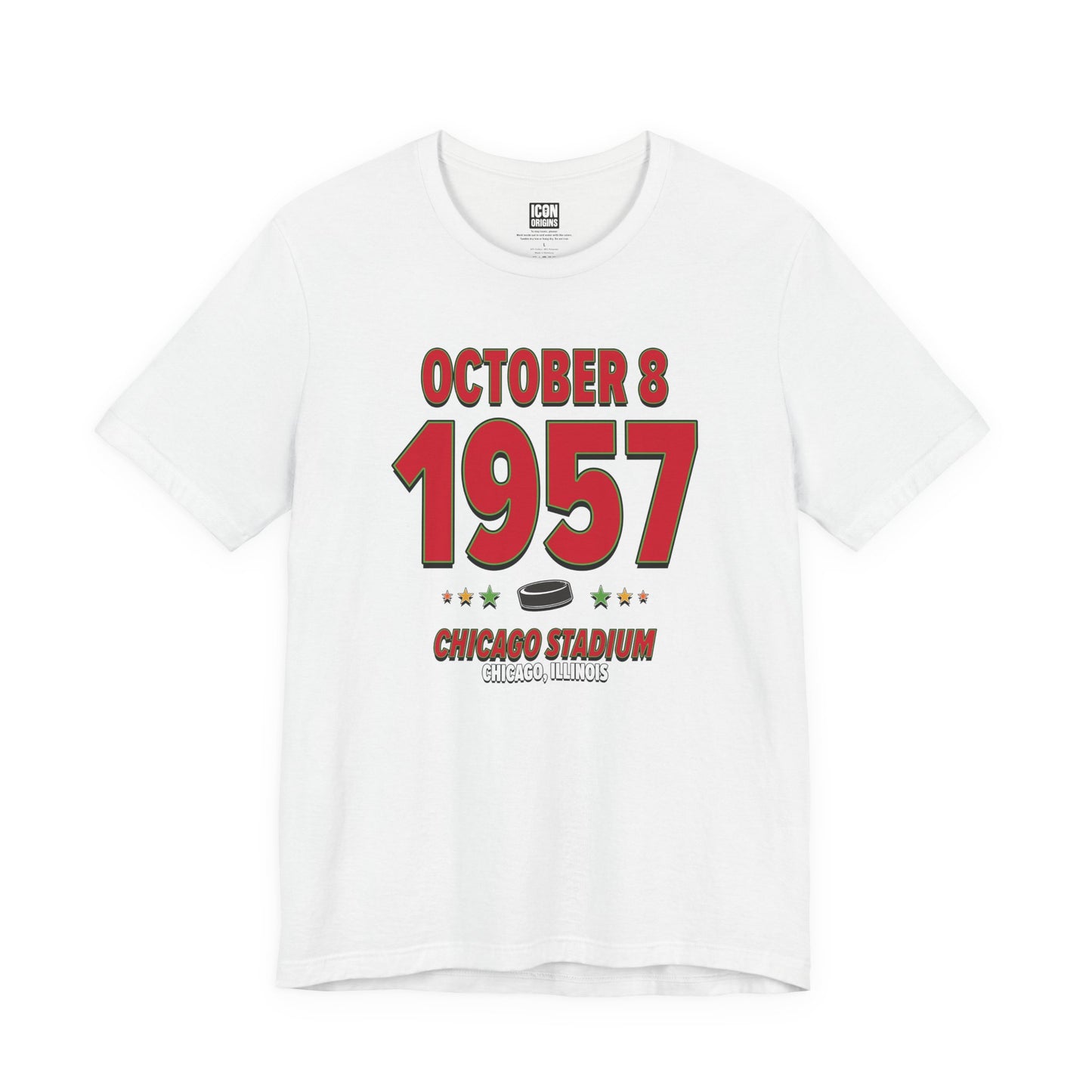Chicago Hockey – October 8, 1957 – Origin Tee (Black & White)