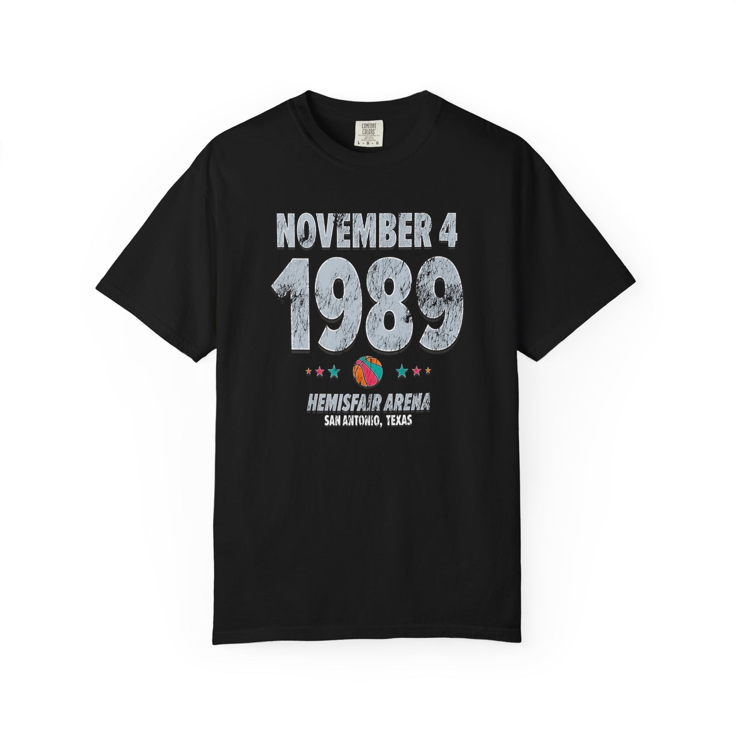 San Antonio Basketball – November 4, 1989 – Comfort Colors (Black & White)