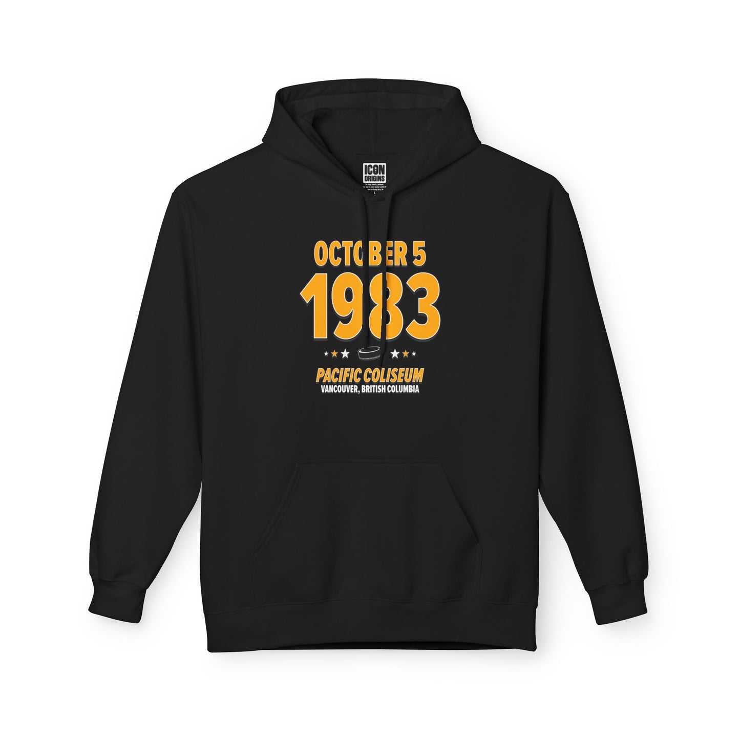 Boston Hockey – October 5, 1983 – Hoodie (Black & White)