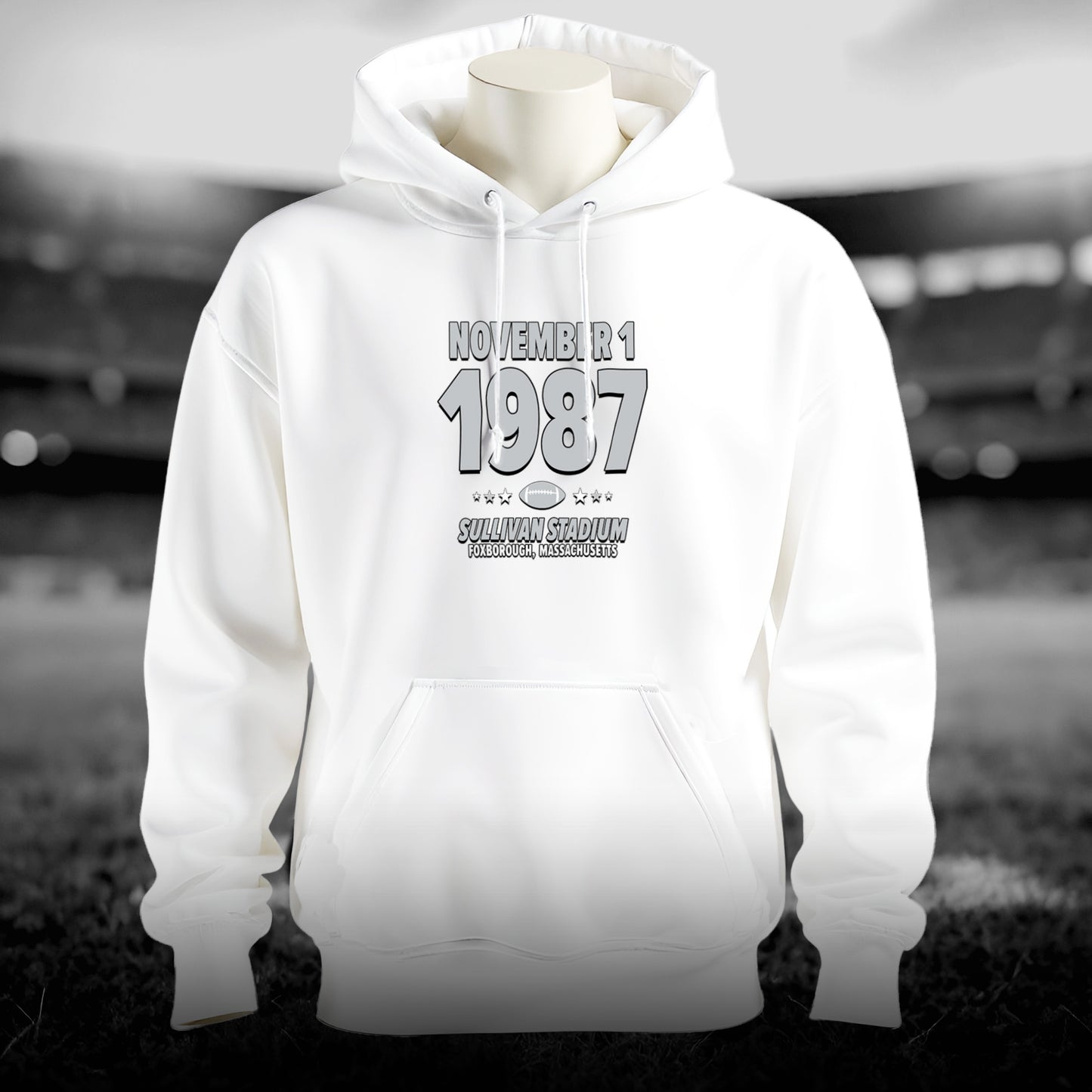 Los Angeles Football – November 1, 1987 – Hoodie (Black & White)