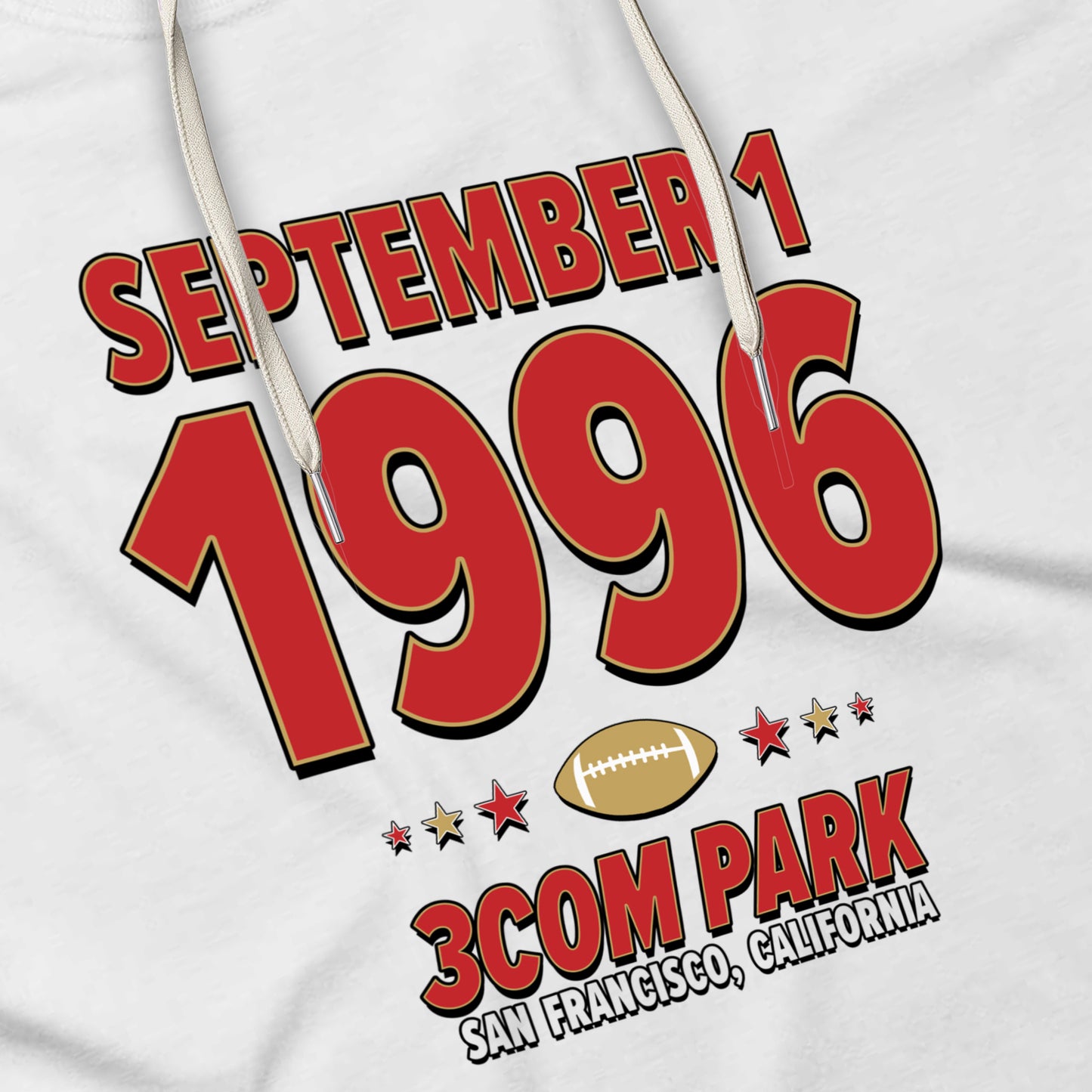 San Francisco Football – September 1, 1996 – Hoodie (Black & White)
