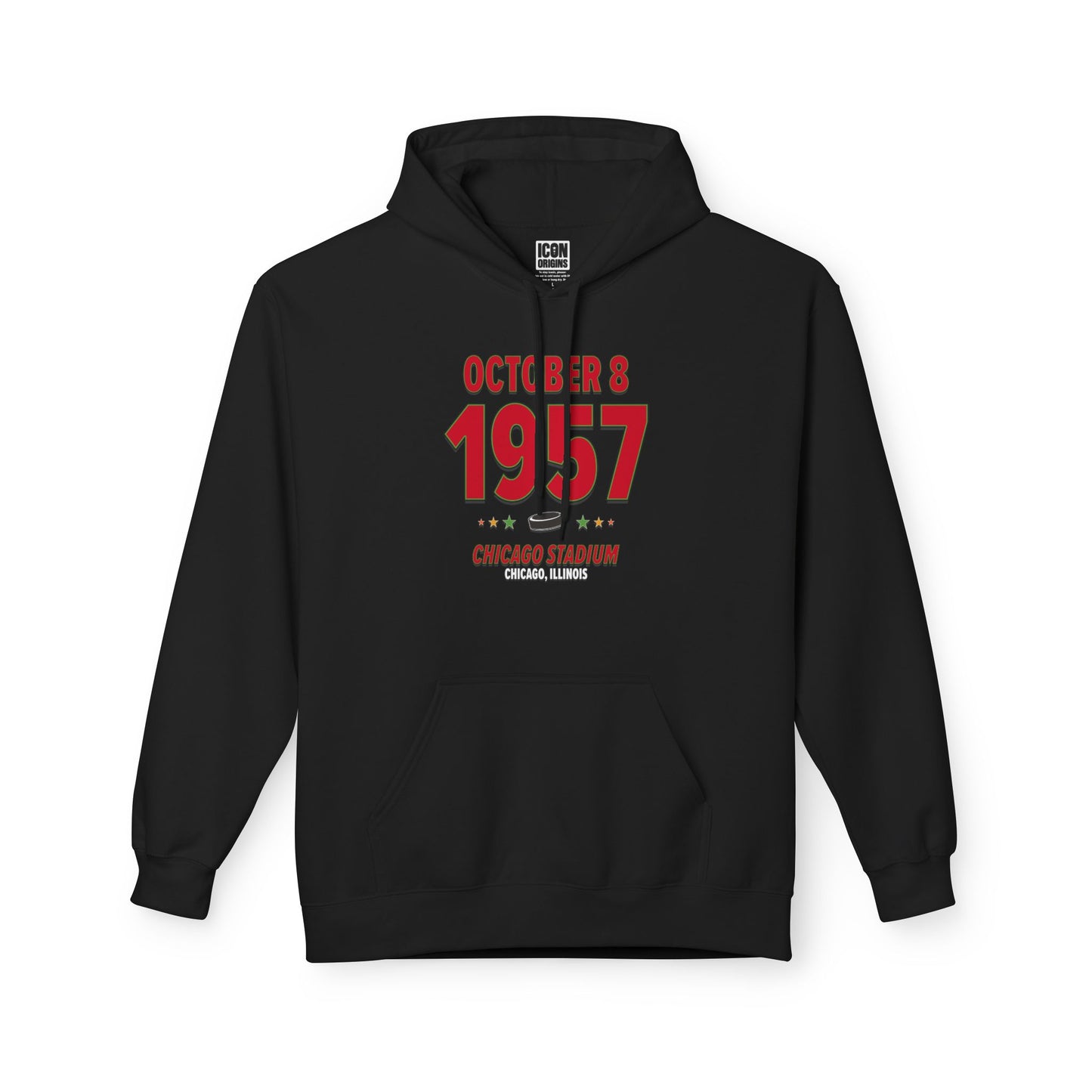 Chicago Hockey – October 8, 1957 – Hoodie (Black & White)