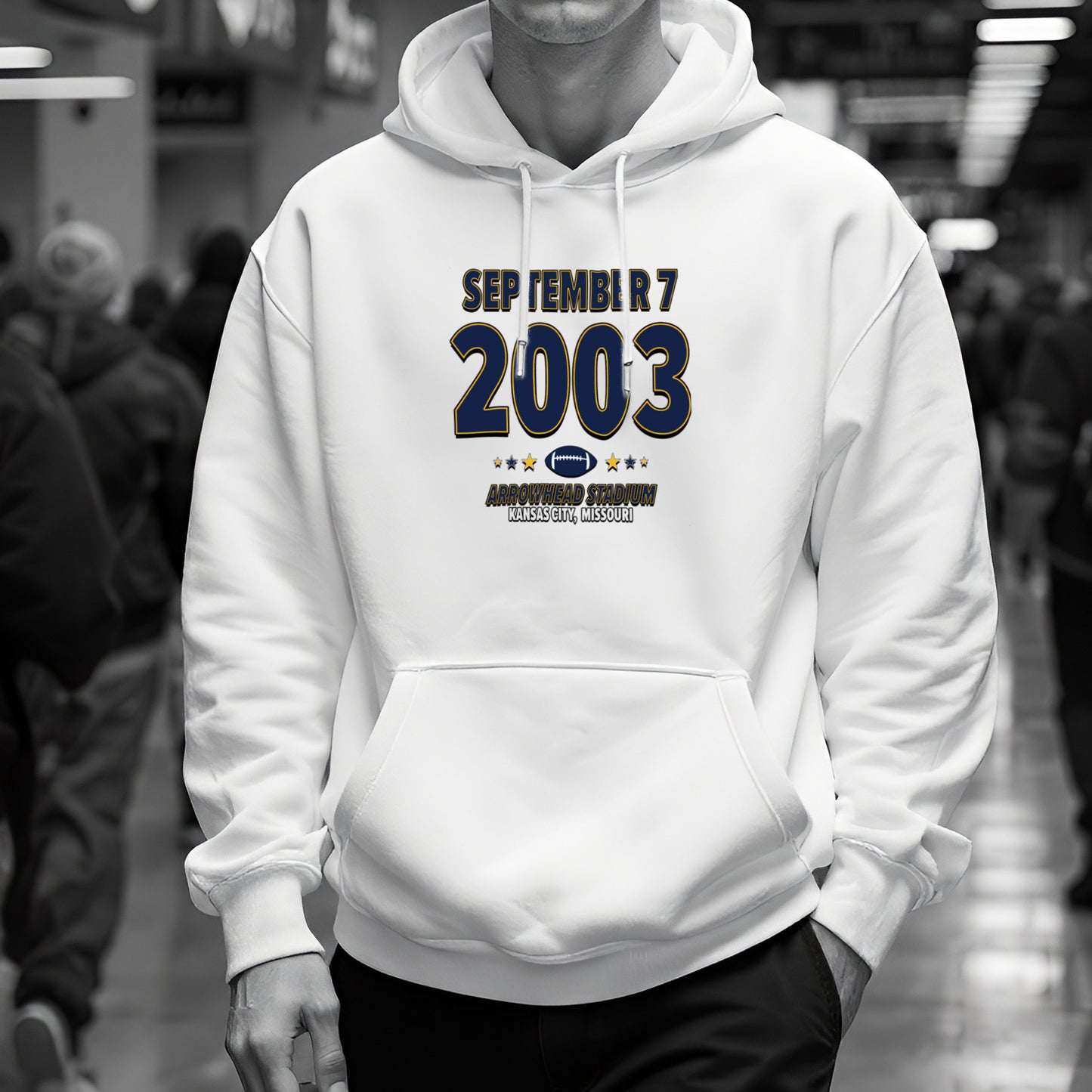 San Diego Football – September 7, 2003 – Hoodie (Black & White)