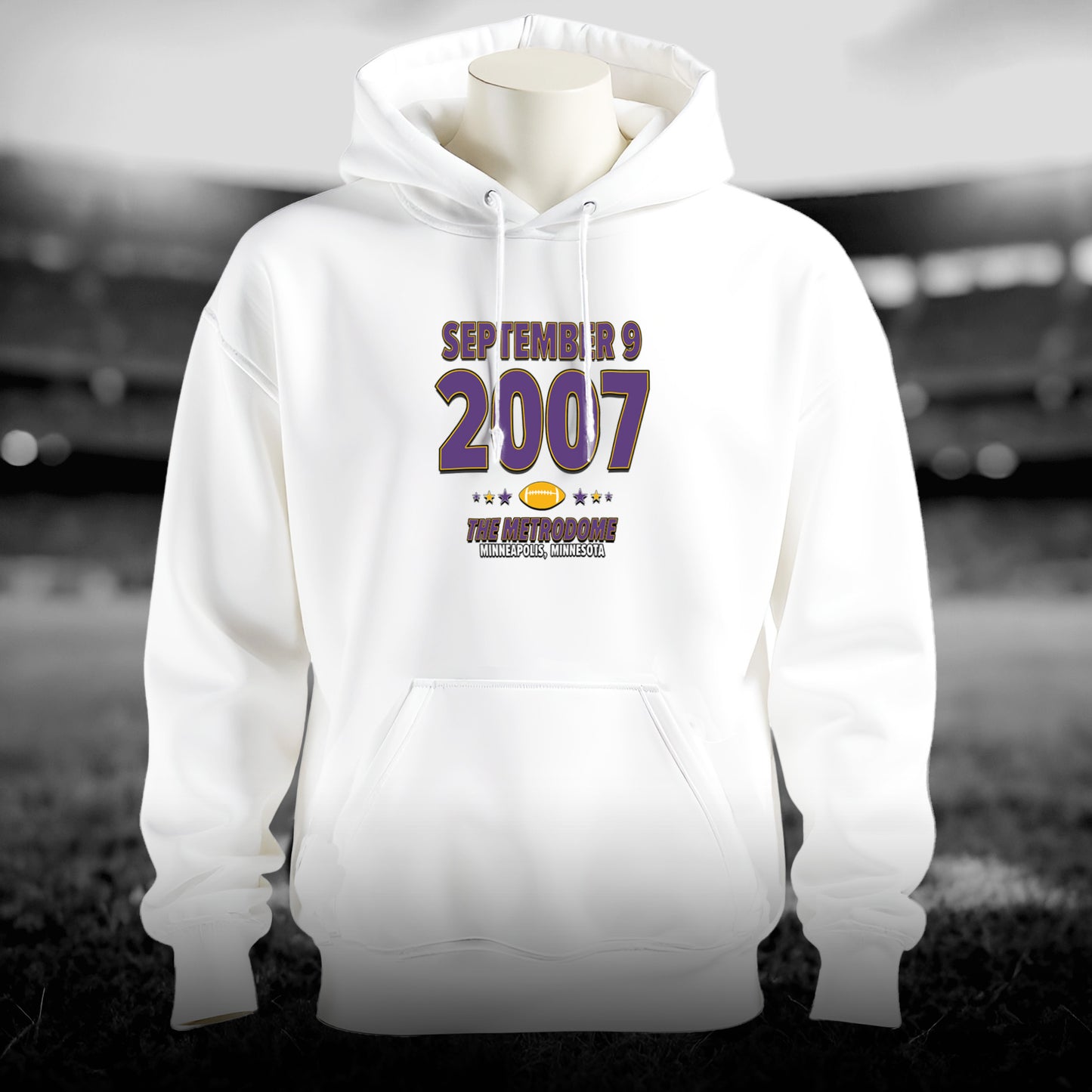 Minnesota Football – September 9, 2007 – Hoodie (Black & White)