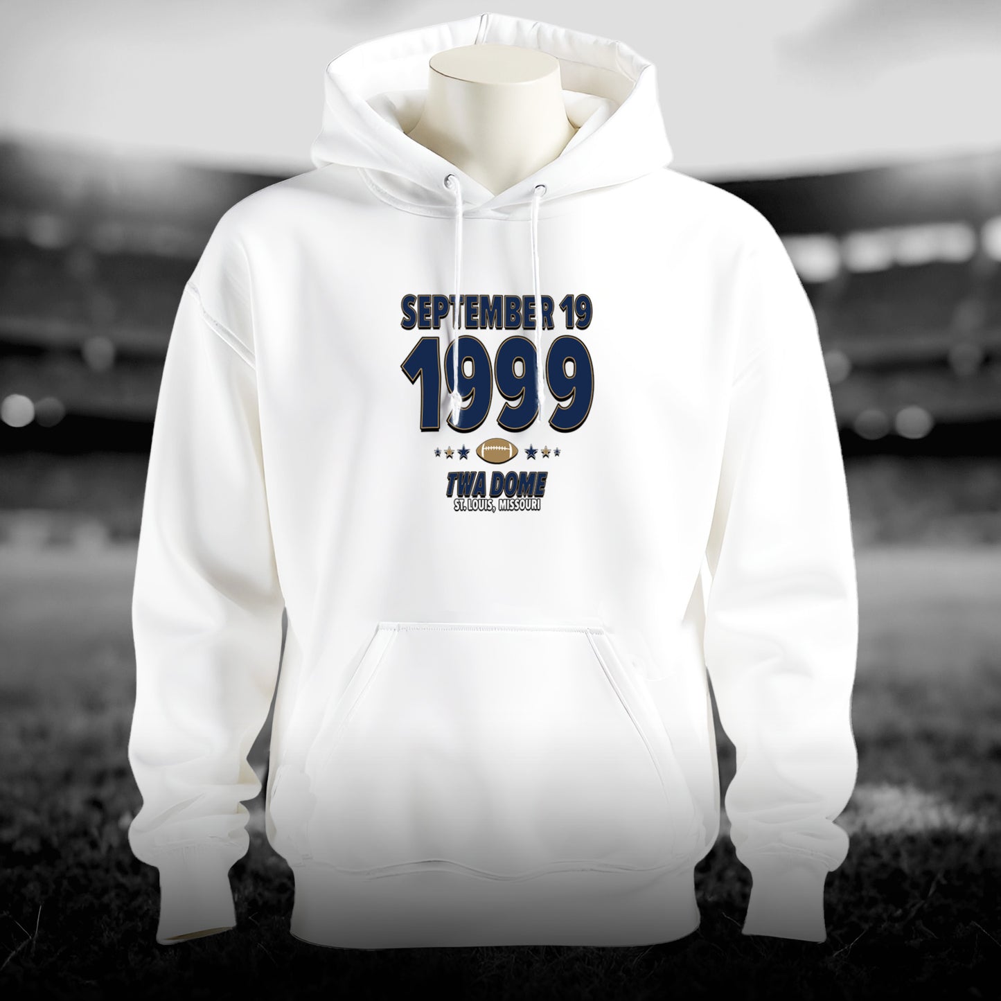 St. Louis Football – September 19, 1999 – Hoodie (Black & White)