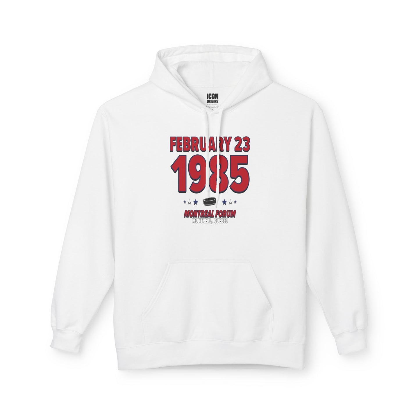 Montreal Hockey – February 23, 1985 – Hoodie (Black & White)