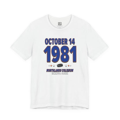 Edmonton Hockey – October 14, 1981 – Origin Tee (Black & White)