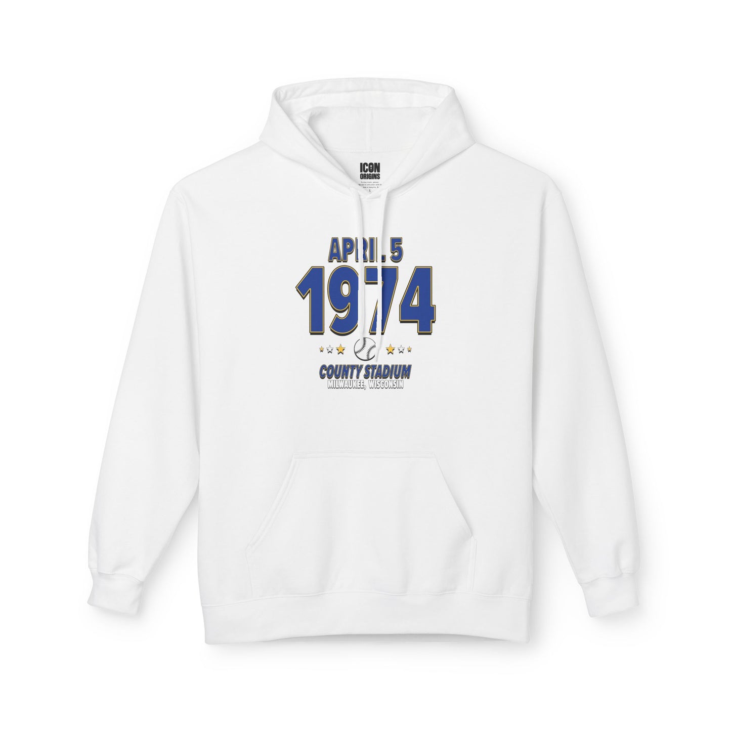 Milwaukee Baseball – April 5, 1974 – Hoodie (Black & White)