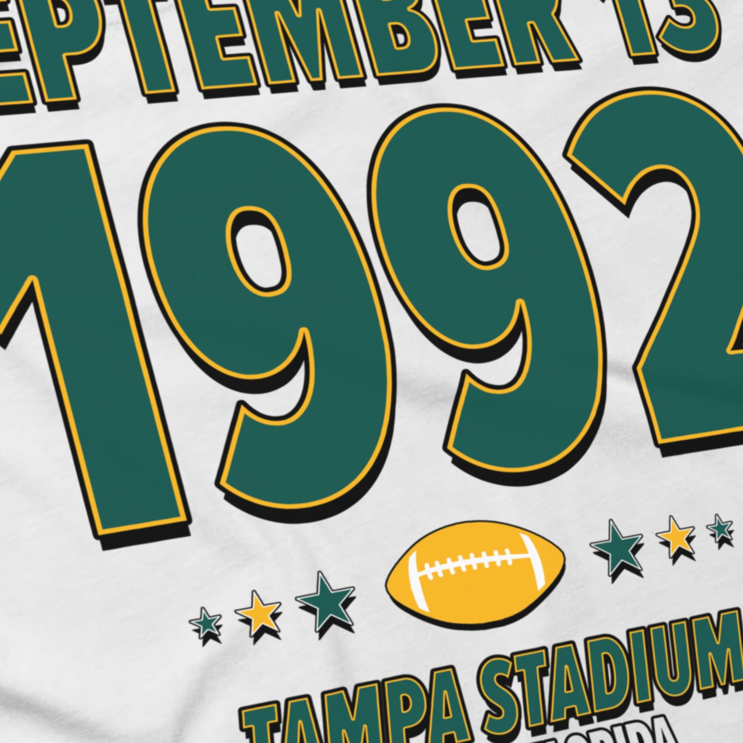Green Bay Football – September 13, 1992 – Origin Tee (Black & White)