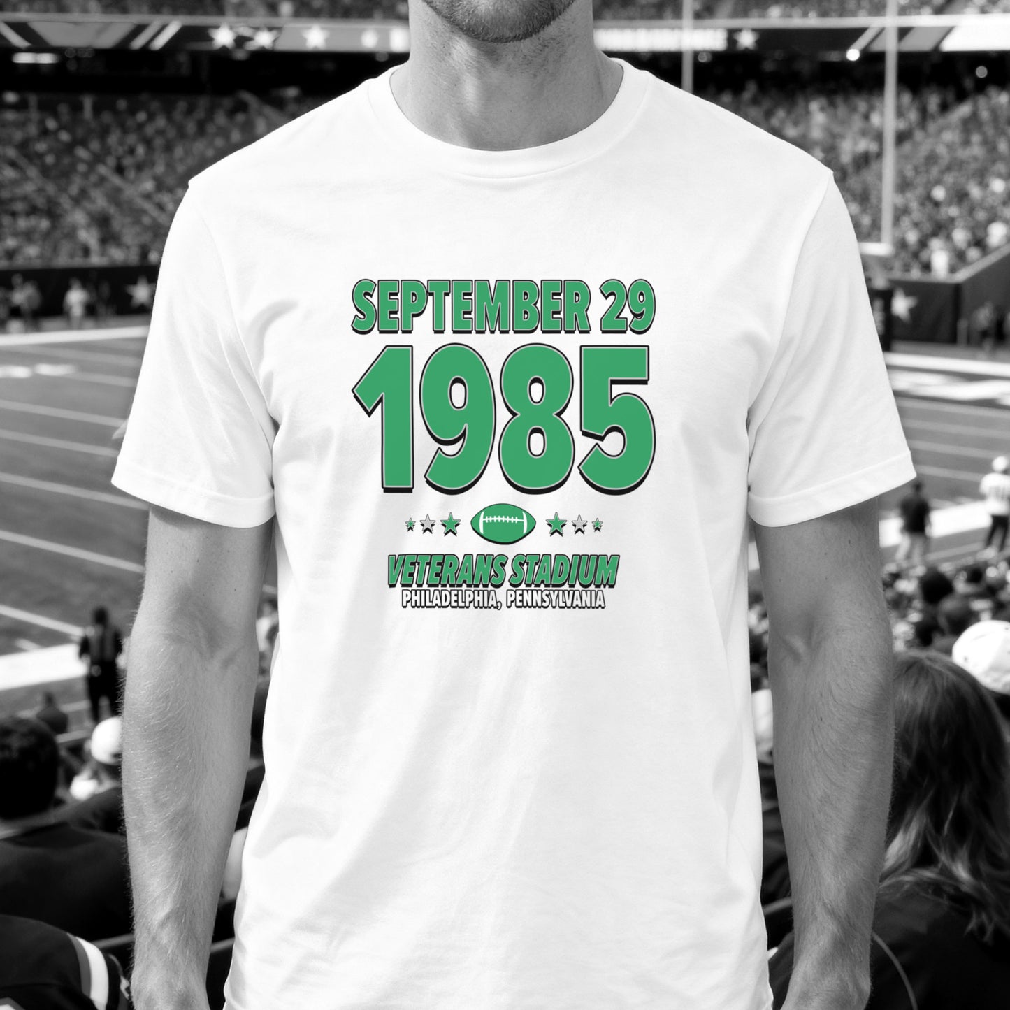 Philadelphia Football – September 29, 1985 – Origin Tee (Black & White)