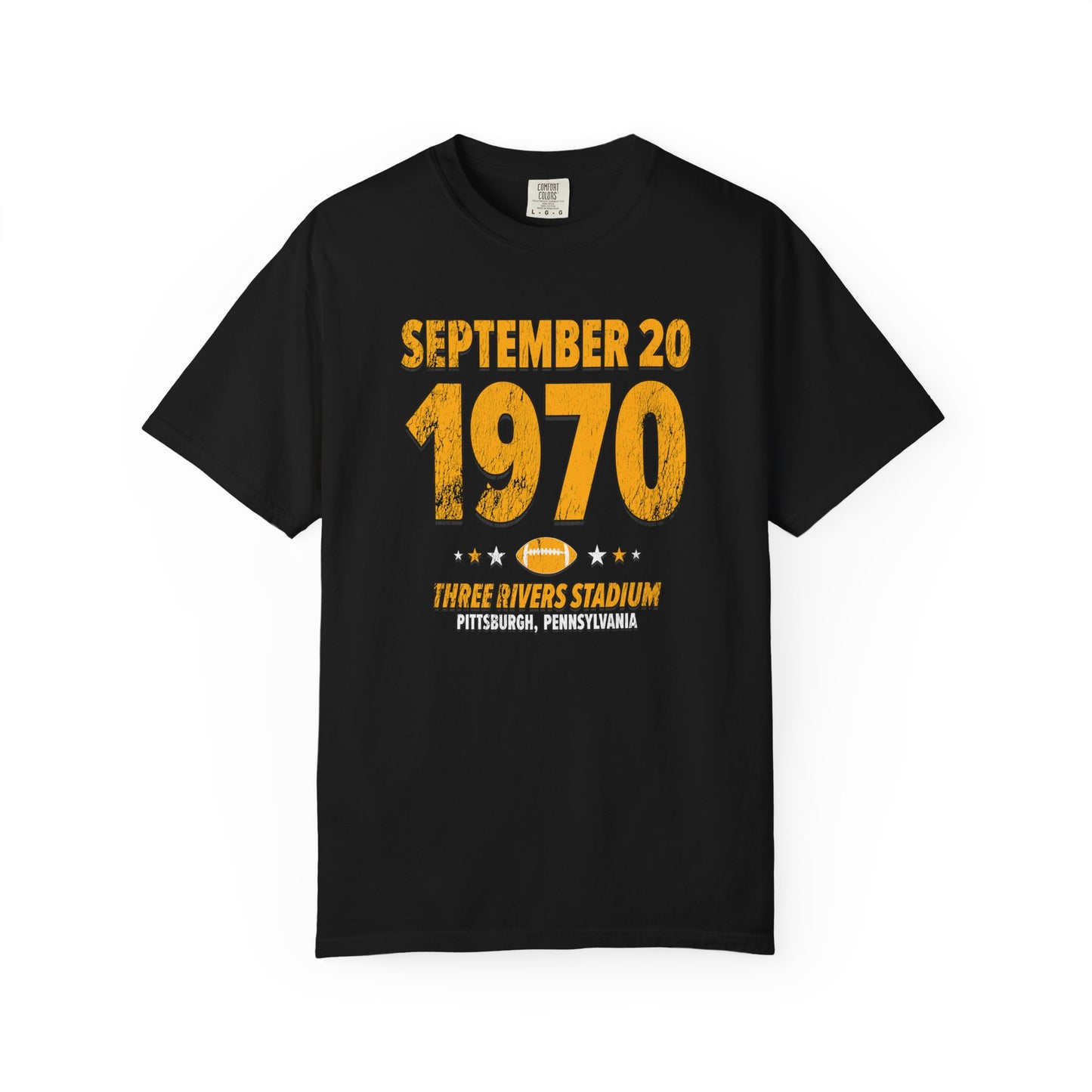 Pittsburgh Football – September 20, 1970 – Comfort Colors (Black & White)