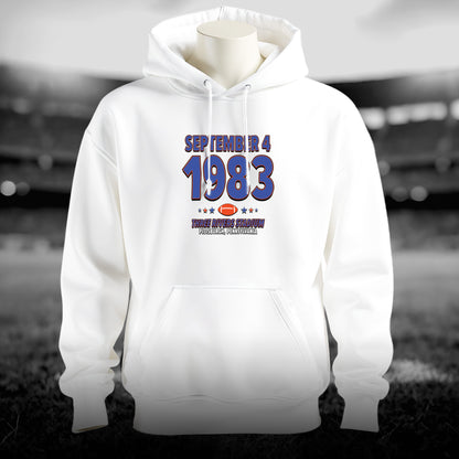 Denver Football – September 4, 1983 – Hoodie (Black & White)