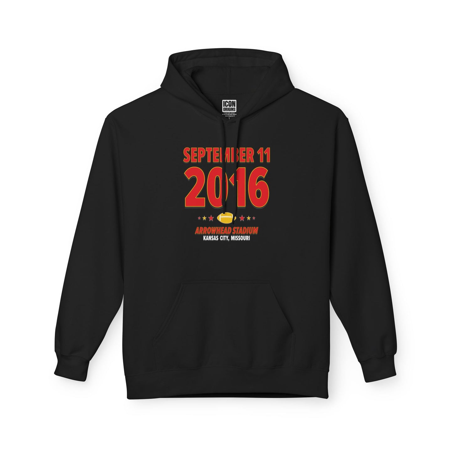 Kansas City Football – September 11, 2016 – Hoodie (Black & White)