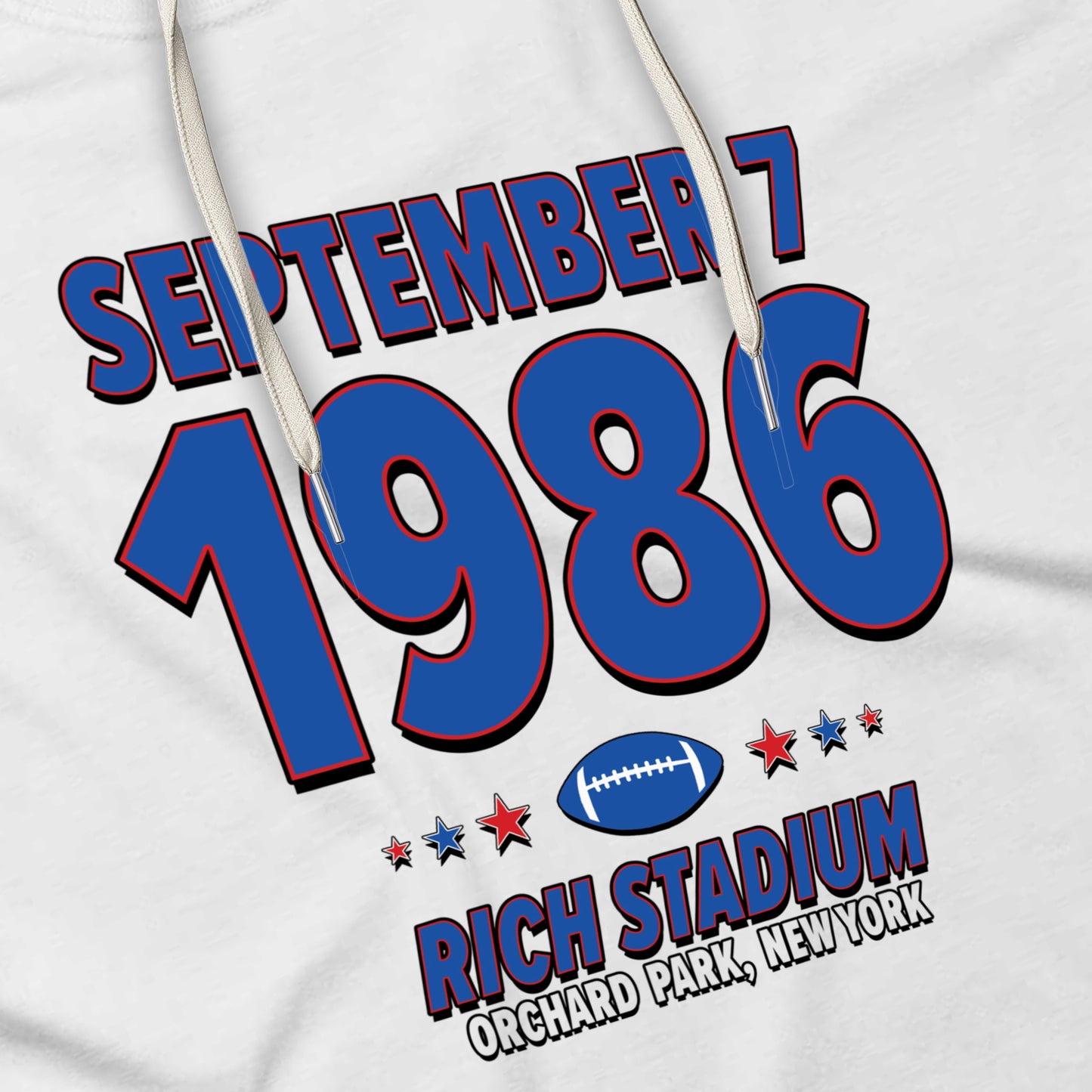 Buffalo Football – September 7, 1986 – Hoodie (Black & White)