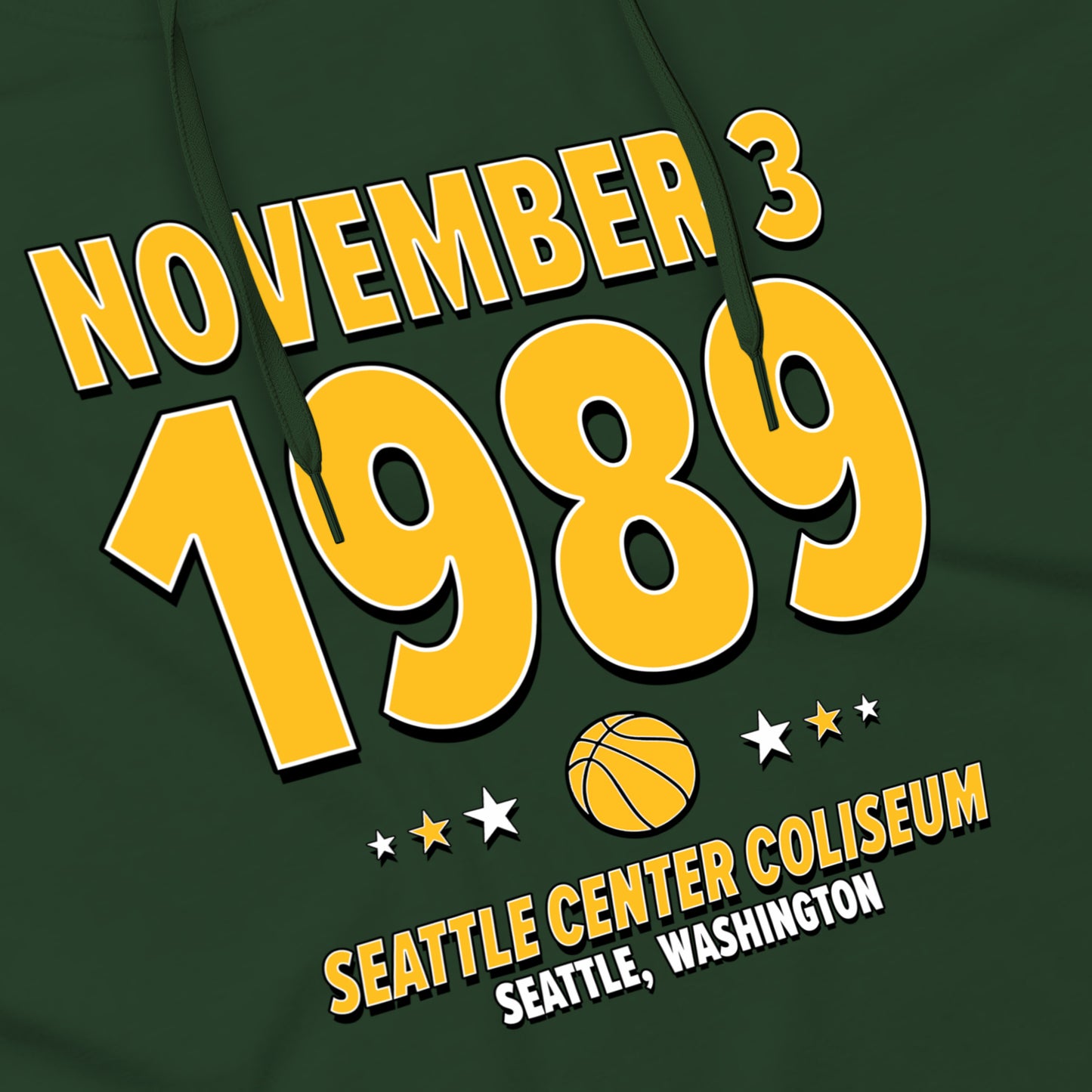 Seattle Basketball – November 3, 1989 – Hoodie