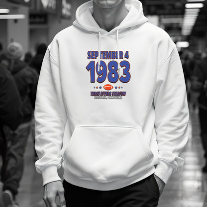 Denver Football – September 4, 1983 – Hoodie (Black & White)