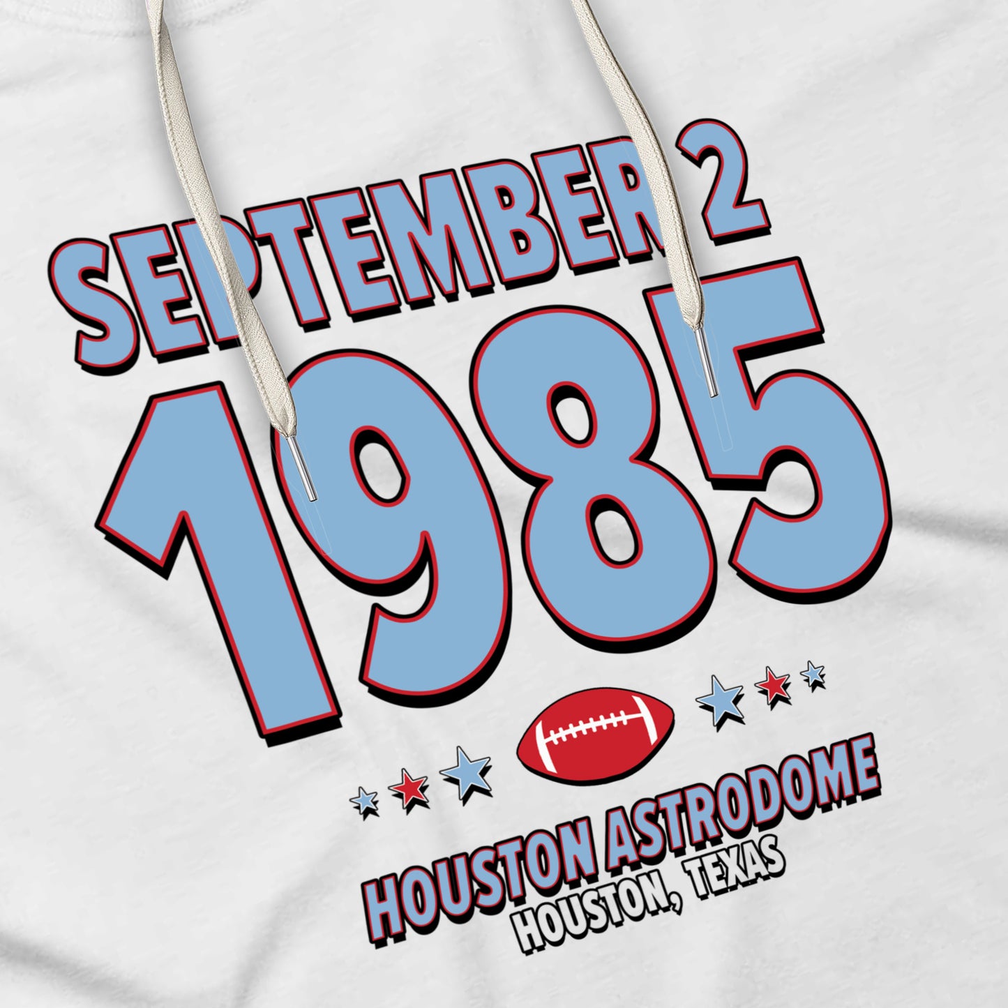 Houston Football – September 2, 1985 – Hoodie (Black & White)
