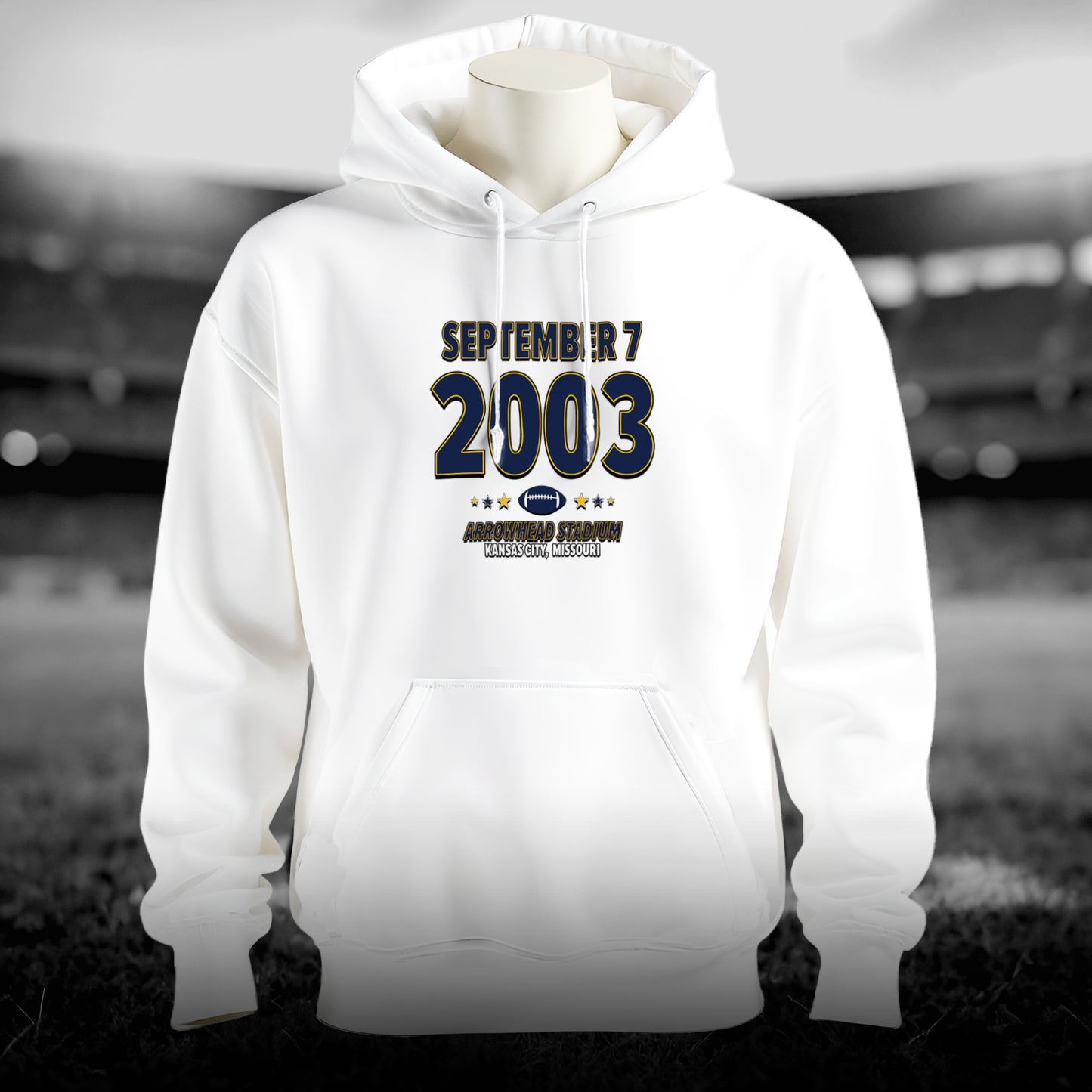 San Diego Football – September 7, 2003 – Hoodie (Black & White)