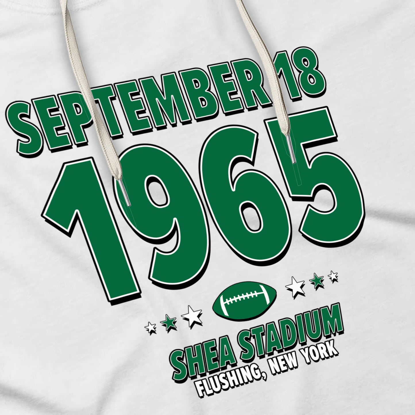 New York Football – September 18, 1965 – Hoodie (Black & White)