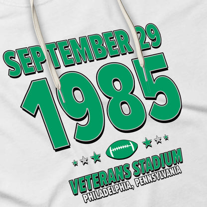 Philadelphia Football – September 29, 1985 – Hoodie (Black & White)